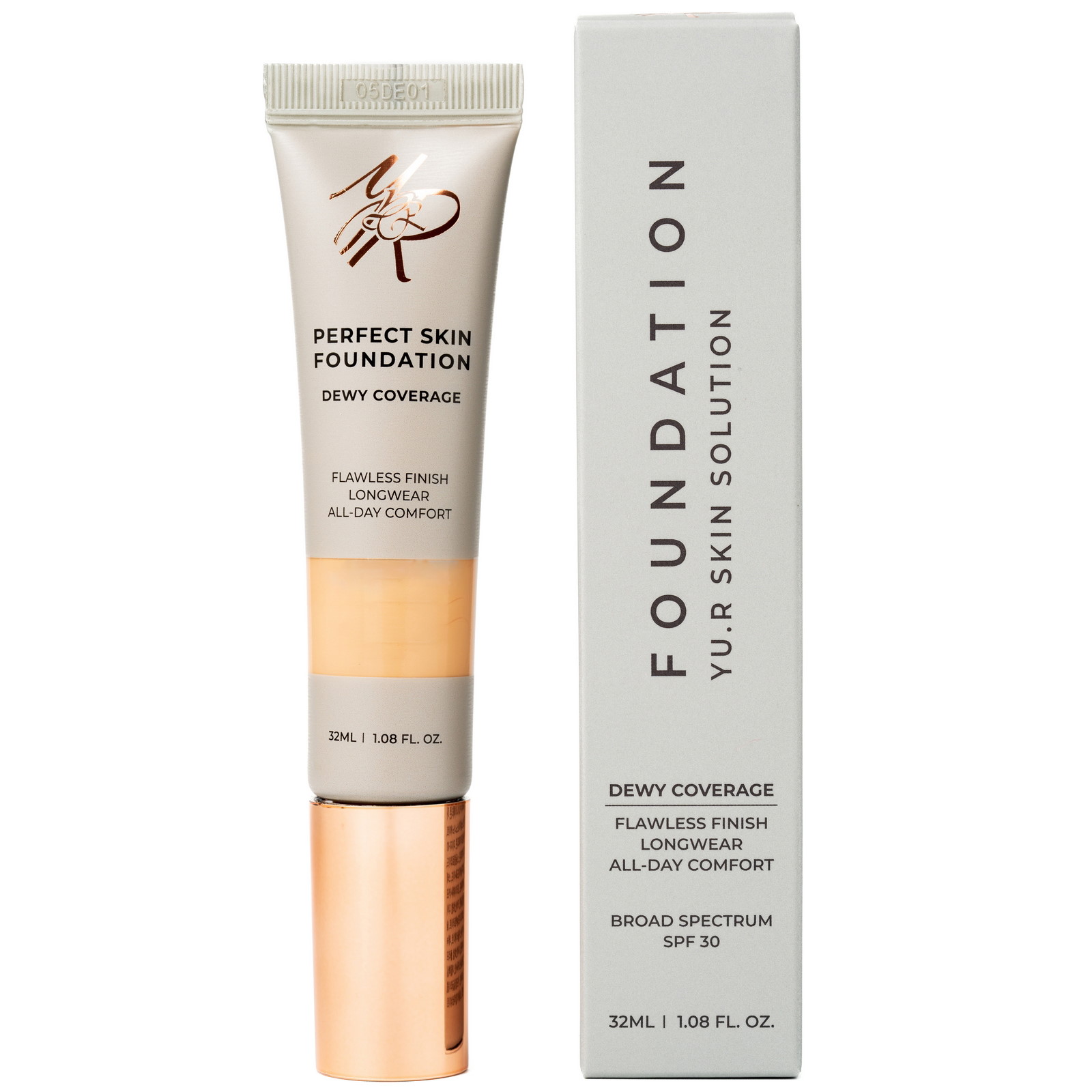 Устойчивая тональная основа под макияж увлажняющая Yu.R Dewy Coverage Foundation (2.0 fair), 32 мл