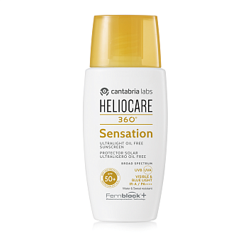 Ультралегкая солнцезащитная эмульсия SPF 50+ для чувствительной кожи Heliocare Sensation, 50 мл - Cantabria Labs
