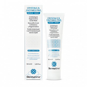 Эксфолиирующая и регенерирующая маска-скраб Crystals&Enzymes Pro, 100 мл - Dermatime