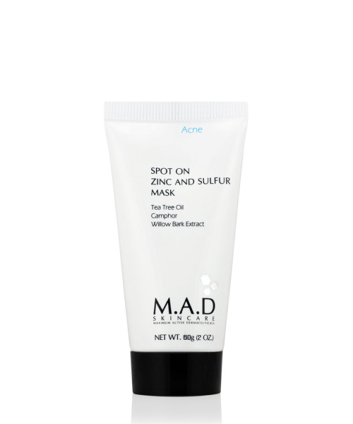 Spot On Zinc and Sulfur Mask - Подсушивающая  маска с цинком и серой, 60 гр
