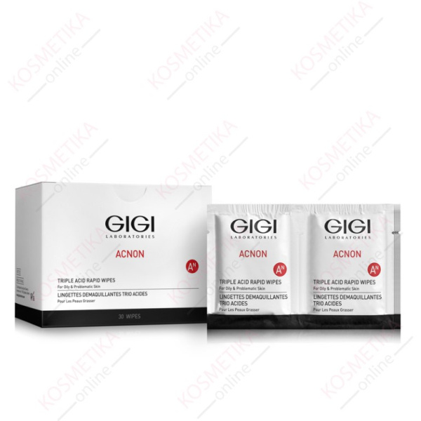 Салфетки-пилинг трехкислотные GIGI Acnon Triple Acid Rapid Wipes, 30 шт
